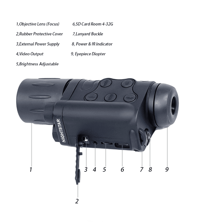 NightStar 4X50F Digital Night Vision Infrared Monocular Telescope - NS41450FVR
