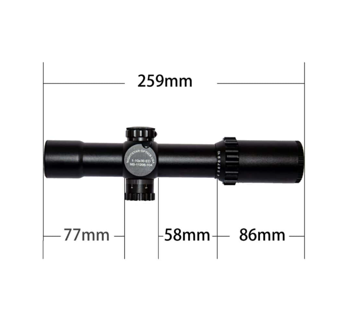 NightStar 1-10X30ED 35MM FFP Hunting Rifle Scope Optics - NS11206