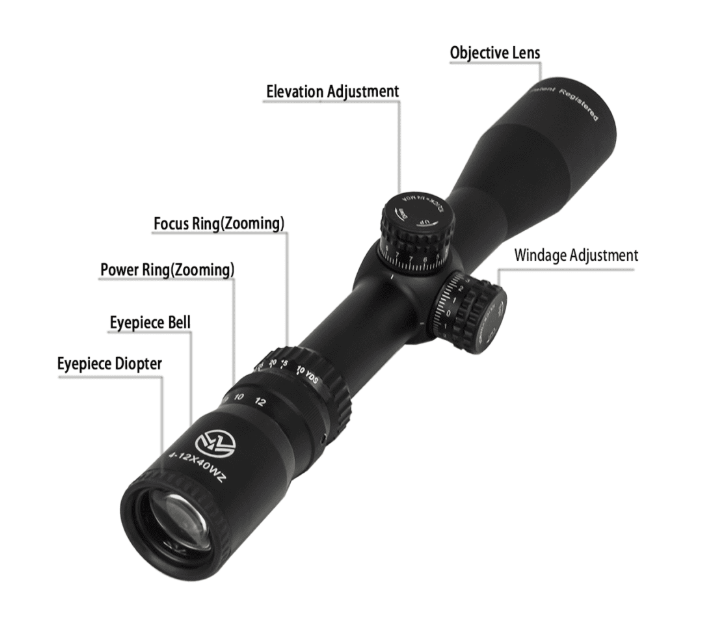 NightStar 4-12x40WZ US Patented Rear Focus Hunting Rifle Scope - NS11151
