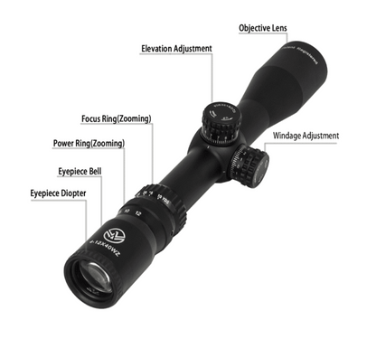 NightStar 4-12x40WZ US Patented Rear Focus Hunting Rifle Scope - NS11151