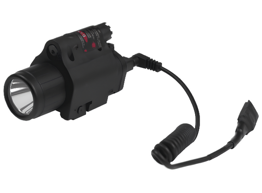 NightStar Tactical LED Gun Light with red laser and remote button - NS96083